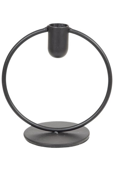 Lysestake sirkel 13cm sort