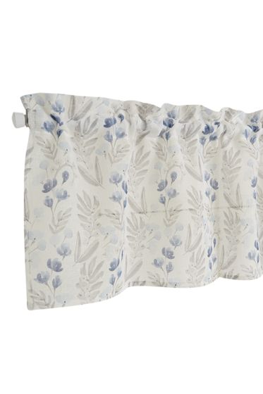 Skygge Floral ferdigsydd kappe blå/grå dekor