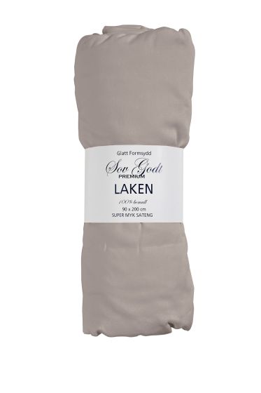 Etne formsydd satenglaken Beige.