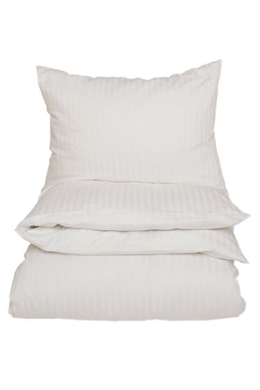 Royal Classic Stripet sateng sengesett hvit