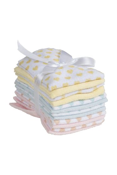 Kring vaskeklut 30x30cm 12pk flerfarget