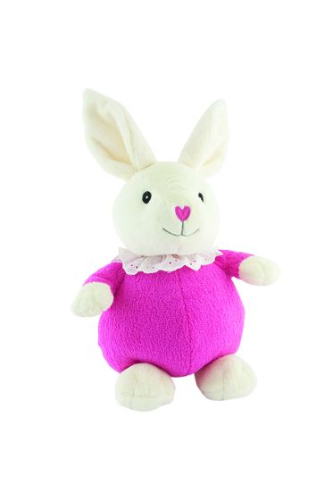 Frøken Kanin 25cm kjente fra Karsten og Petra hvit med rosa kjole