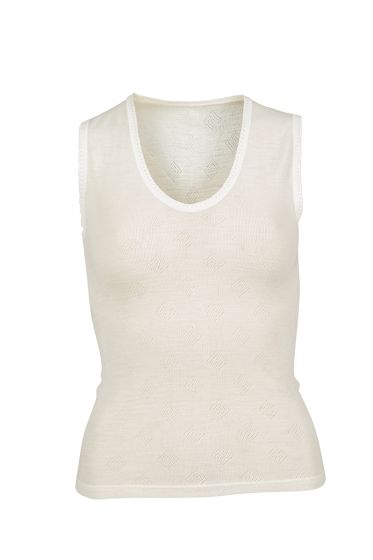 Iris singlet med brede stropper i ull offwhite
