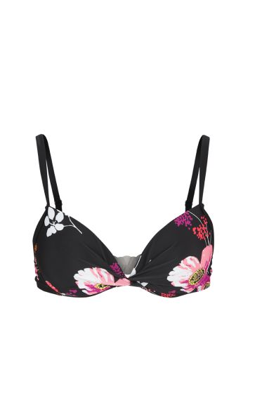 Swimwear bikinioverdel med spiler og padding sort