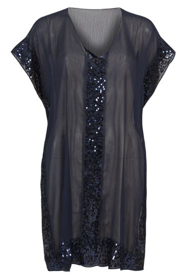 Swimwear strandkjole med paljetter marine