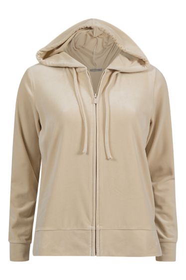 Baic Stella hettejakke i velour lys beige