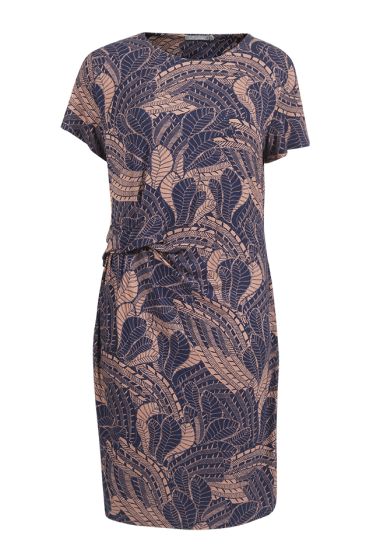 Lifetime Kjole med drapering og print marine -pudder