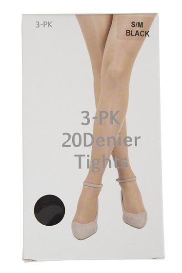 Basic strømpebukse 3pk sort
