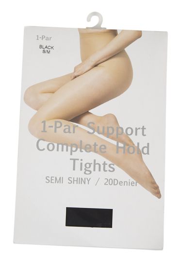 Basic strømpebukse semi shine 20 denier support sort