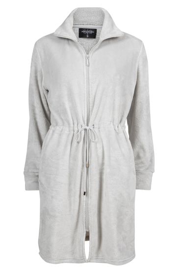 Nightwear morgenkåpe med glidelås lys grå
