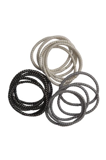 LT Kids Accessories Elastic - Kids round elastic with silver stripes sort