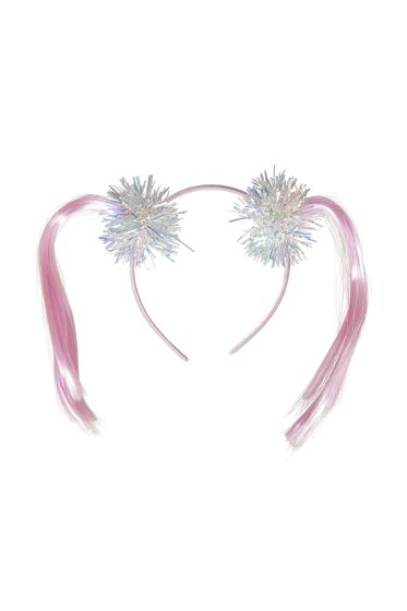 LT KIDS ACCESSORIES Hårbånd med glitter og hår rosa