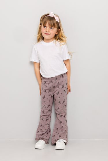Leggings blomstret Lilla