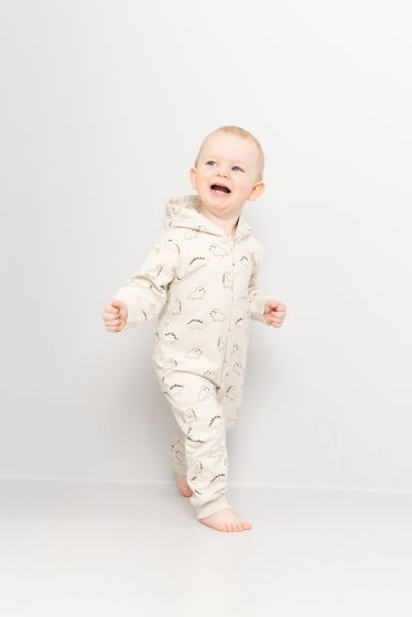 Jumpsuit med hette Beige