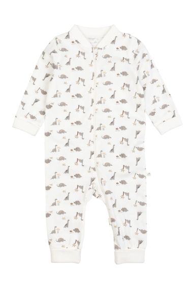 Pyjamas med søtt mønster og volang på skulder Offwhite