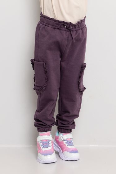 Joggebukse med sidelommer Lilla