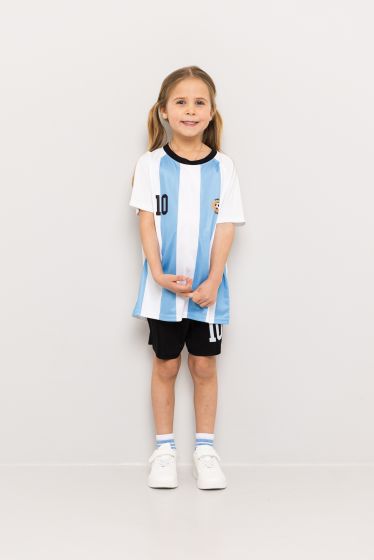 Fotballsett 2delt Argentina hvit-blå-sort