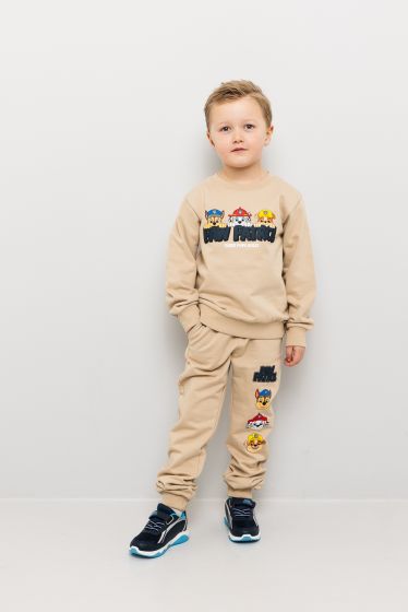 Joggebukse med trykk Beige