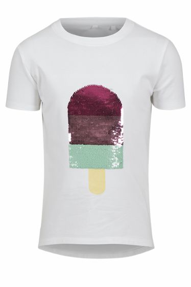 Kids Clothing t-skjorte med reversible ispinn paljetter hvit