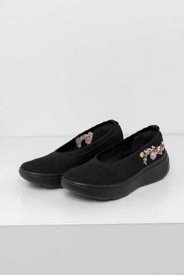 Sneaker comfort ballerina bunadsko Sigrid Sort