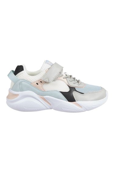 Active Sport chunky sneaker med borrelås hvit- grå- lyseblå