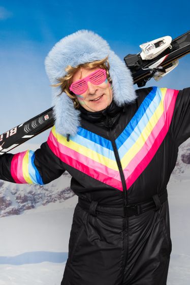 Skidress med hette Val di Fiemme Sort