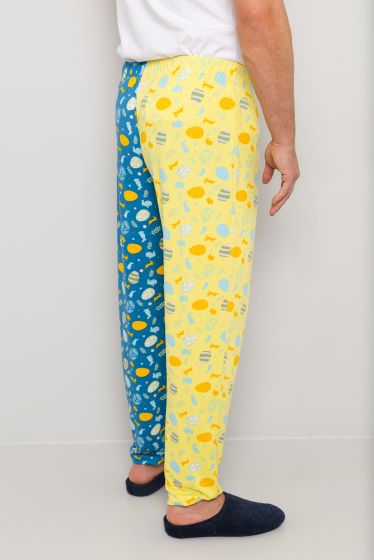Pyjamasbukse påske Herre Gul-blå