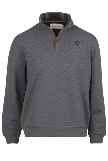 Denim & Casual Dominic genser med 1/2 zip grå
