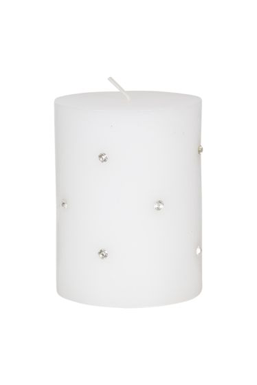 Living Flame Kubbelys med diamanter 10cm hvit hvit
