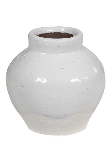 Henna vase håndlaget terracotta hvit