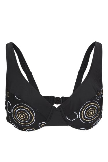 Swimwear bikinioverdel med spiler sort