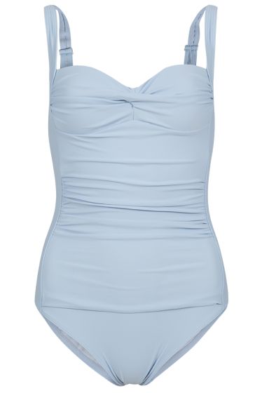 Swimwear badedrakt med drapering blå