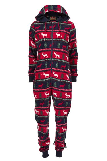 Ugly Jumpsuit vintermotiv DAME rød/marine