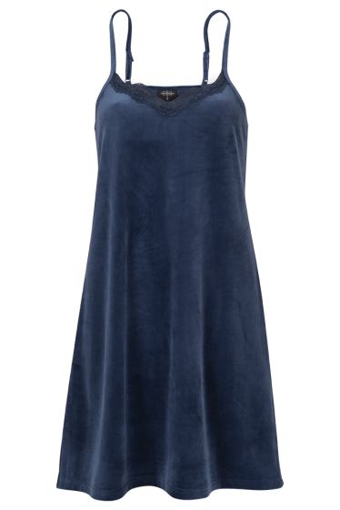 Nightwear Stella nattkjole i velour marine