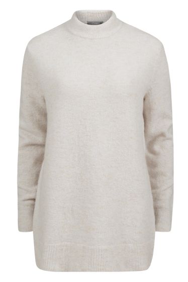 Lieftime lang oversized genser i ull og alpakka sand