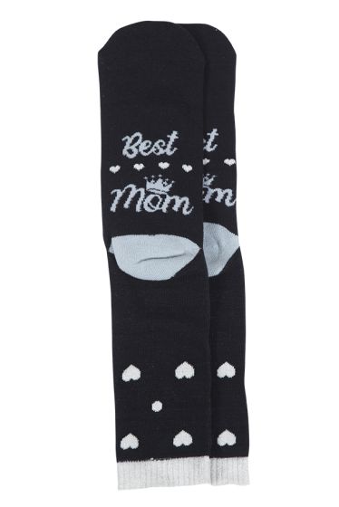 Basic Mom sokker med tekst marine
