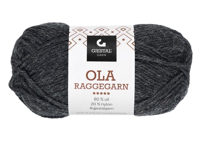 Gjestal Ola raggegarn garnnøste 710-koksgrå melert