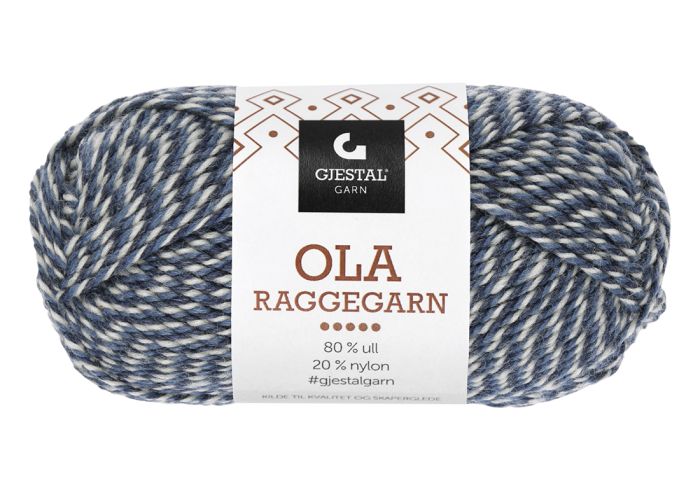 Gjestal Ola raggegarn garnnøste 712-mørk denim/denim/natur