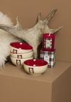 Skåler 4pk Hygge Rød-hvit