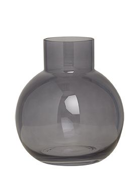Glassvase boble 17cm grå grå