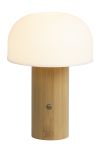 Lampe oppladbar Mushroom Hvit-natur