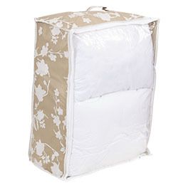 Oppbevaringsboks i  beige-hvit blomstrete beige/hvit
