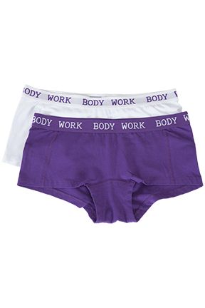 Ann boxer 2pk lilla og hvit