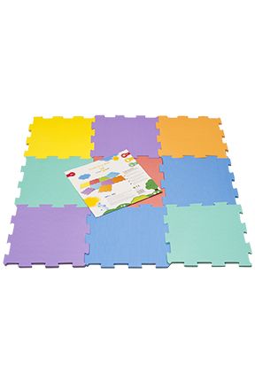 Happy Baby myk puslematte 9stk 30x30cm flerfarget