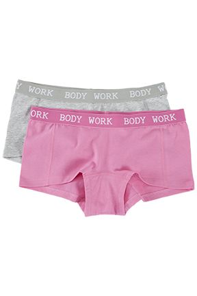 Ann boxer 2pk grå og rosa
