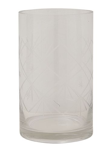 Glassvase med preget dekor 20cm klar