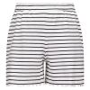 Shorts ribbestrikket Malin Hvit/sort