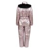 Skidress Rosegold med avtagbar pels ..