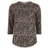 Britney - shirt med zip dyreprint.