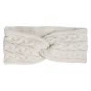 Flettestrikket pannebånd barn Offwhite